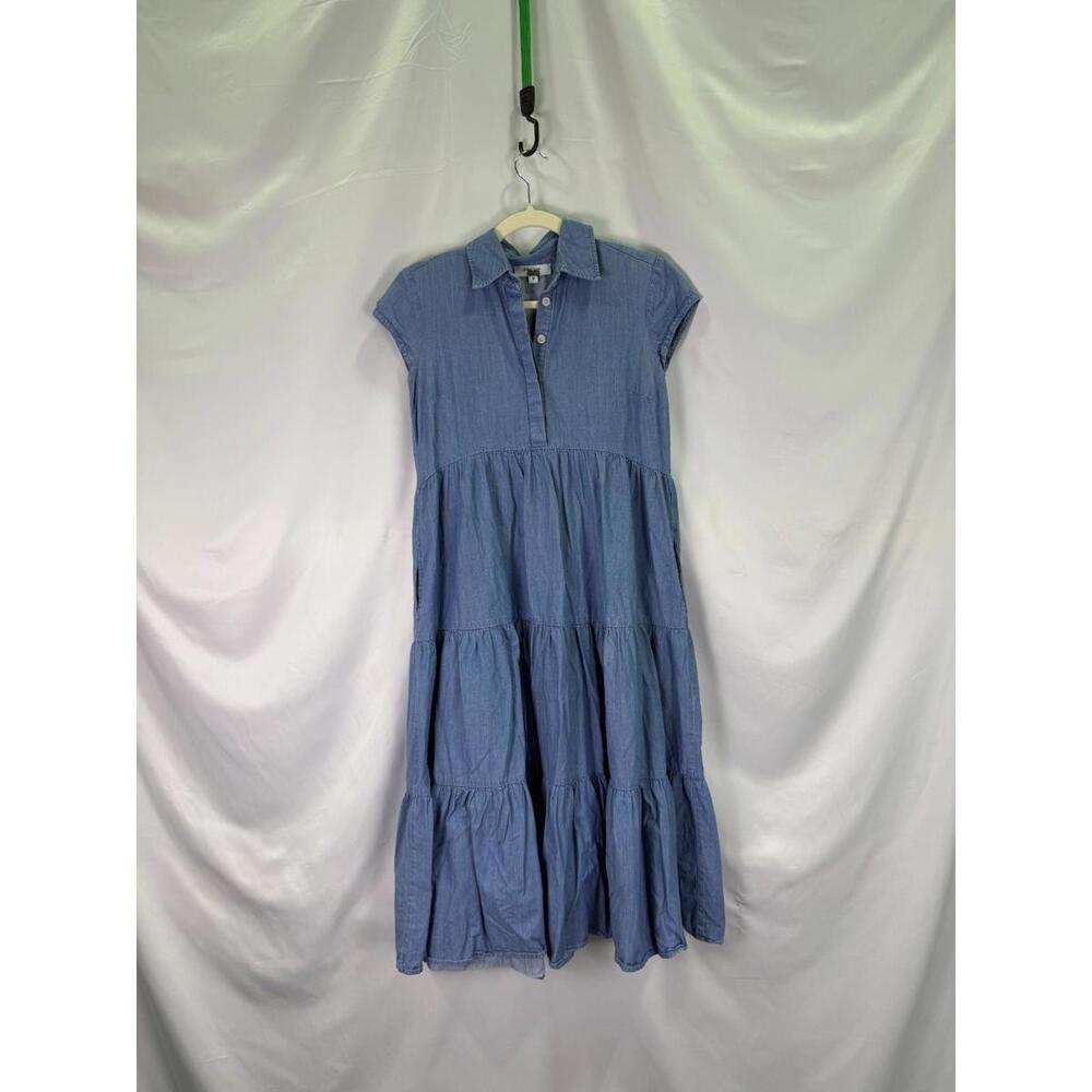 Peter Som x RTR Chambray Midi Dress Size 0 Blue - Picture 3 of 5